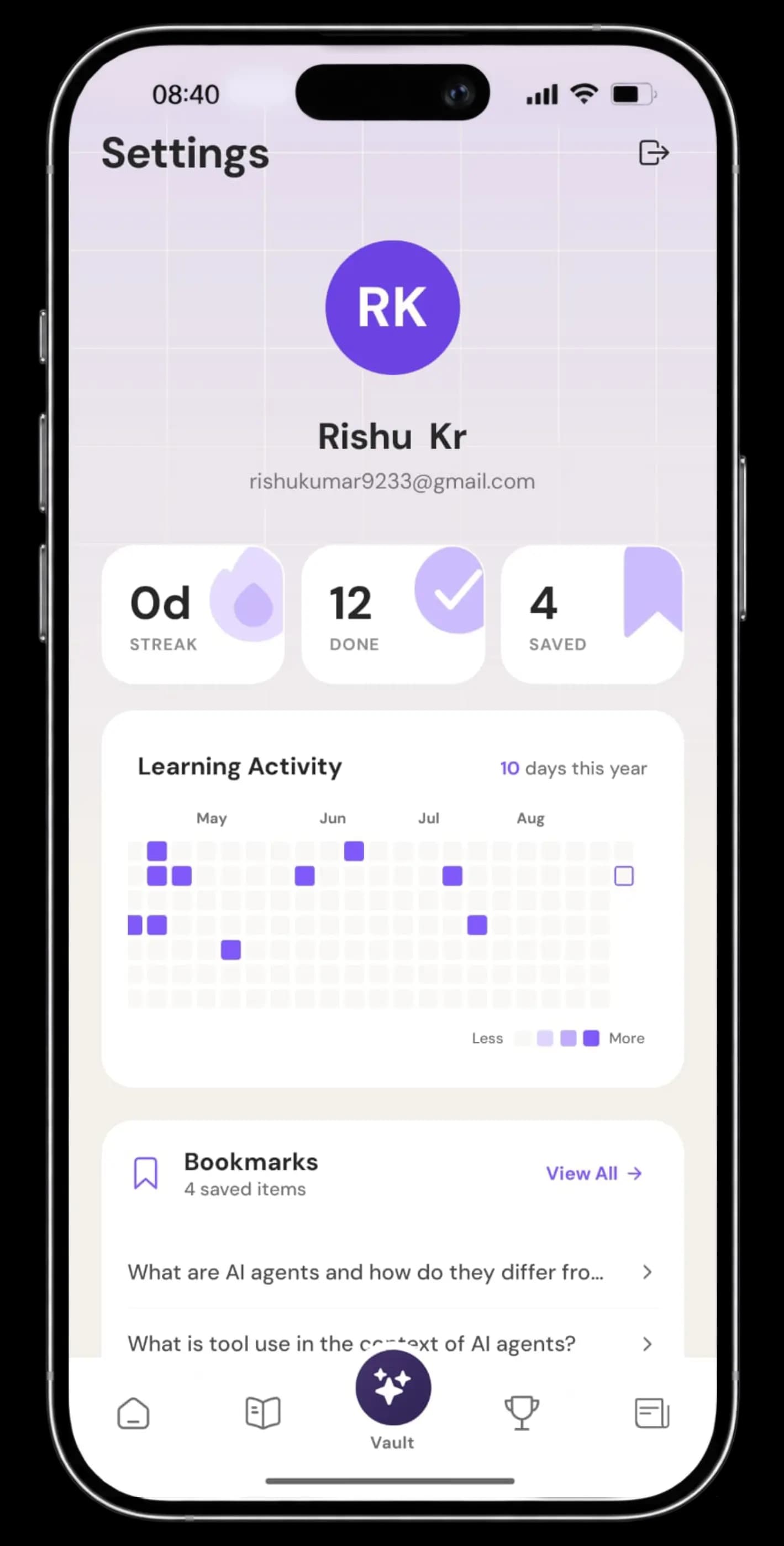 Unrot Progress and Streak Tracking